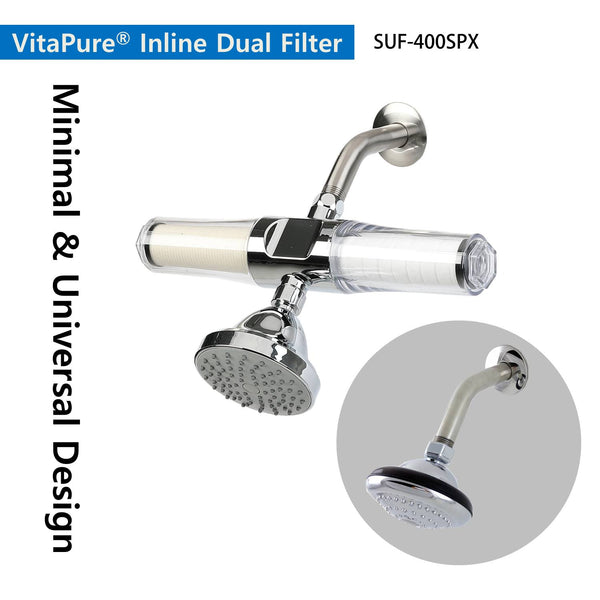 VitaPure SUF-400SPX Universal Inline Shower Filter combined with PureMax & SediMax. Price down $99.99 It was $129.00