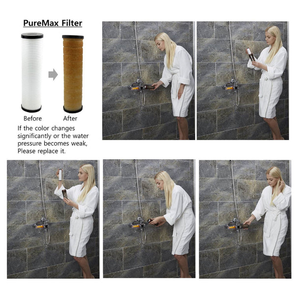 VCF-03P Refill Filter Cartridge for Inline Shower Filter SUF-300VPX-Pack includes 3 Vitamin C & 1 ACF Filter