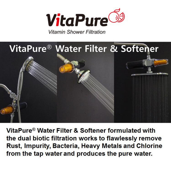 VitaPure SUF-300VTX Dual Mode Inline Shower & Water Filter, Removing Bacteria & Heavy Metals, Chlorine & Chloramine, Contaminants etc.