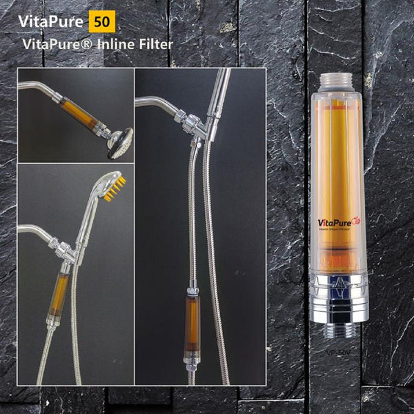 VitaPure SUF-50V Ultra Compact  Vitamin C Inline Filter - use your own showerhead and remove Chlorine & Chloramines