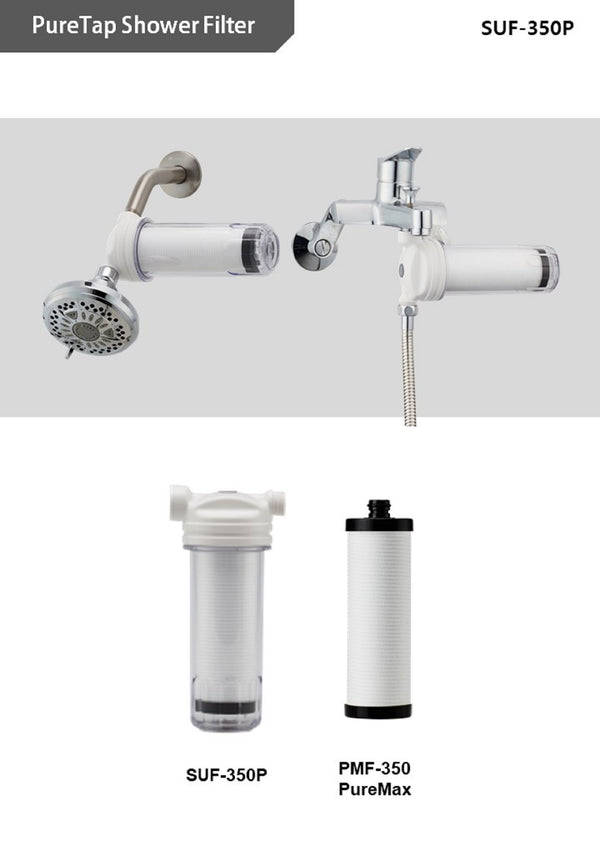 VitaPure SUF-350P Inline Shower Filter, Removing Chlorine & Chloramine, Rust & Impurities, Heavy Metals & Contaminants form Tap Water