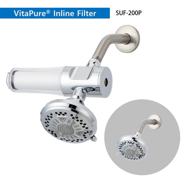 Universal Inline Shower Filter VitaPure SUF-350S, store Removing Rust & Impurities (5-10 Micro Meter Filtering) from Tap-Water