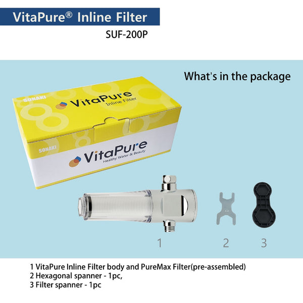 VitaPure  SUF-200P PureMax Universal Inline Shower Filter with PMF