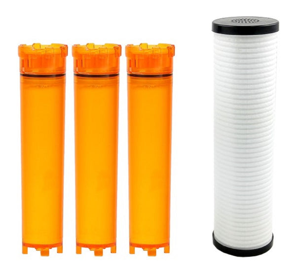 VCF-03P Refill Filter Cartridge for  Inline Shower Filter SUF-300VPX-Pack includes 3 Vitamin C & 1 ACF Filter